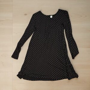 Old navy Black Polka Dot Long Sleeve A-Line Dress